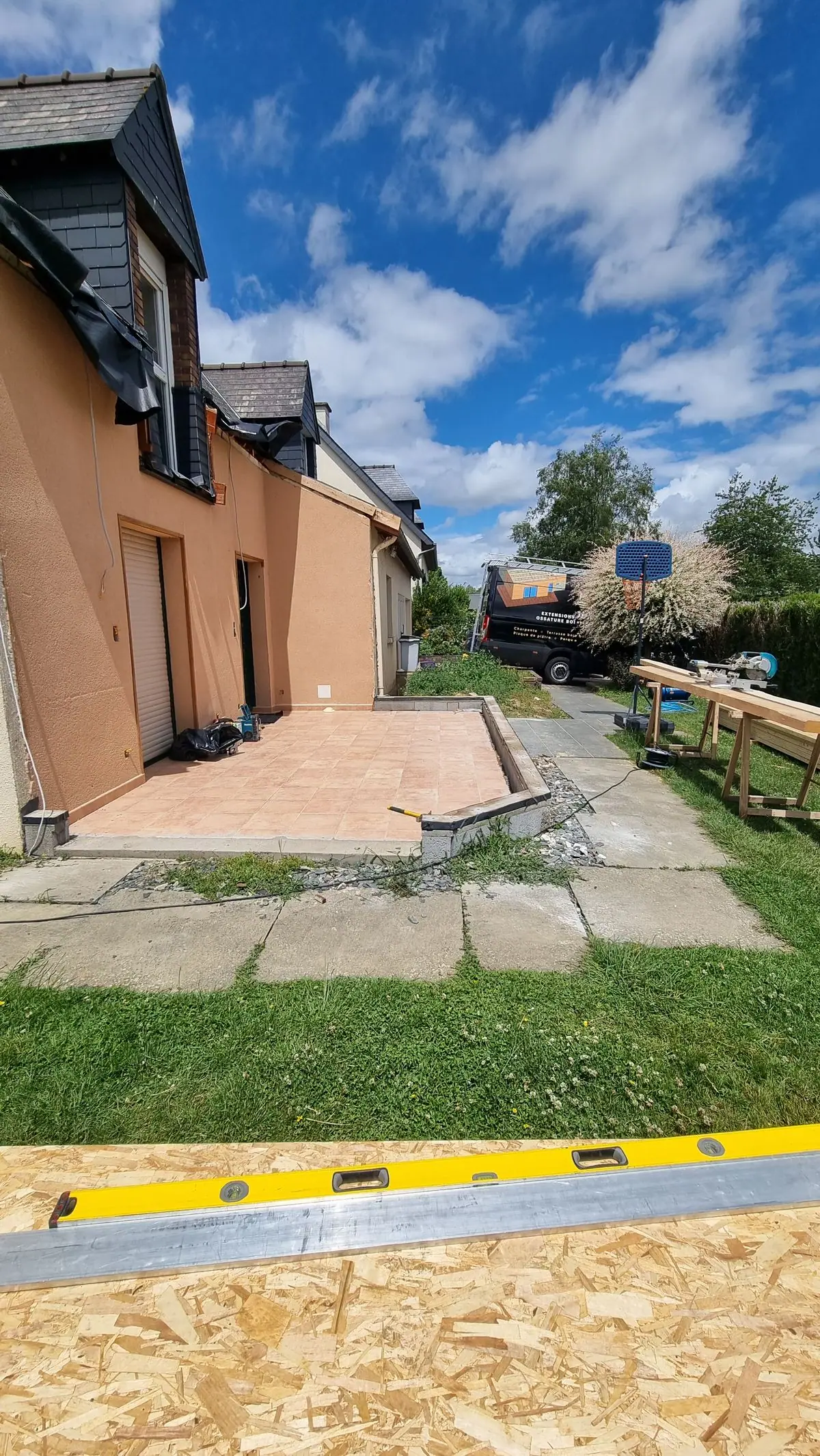 Extension en ossature bois — photo du chantier 1