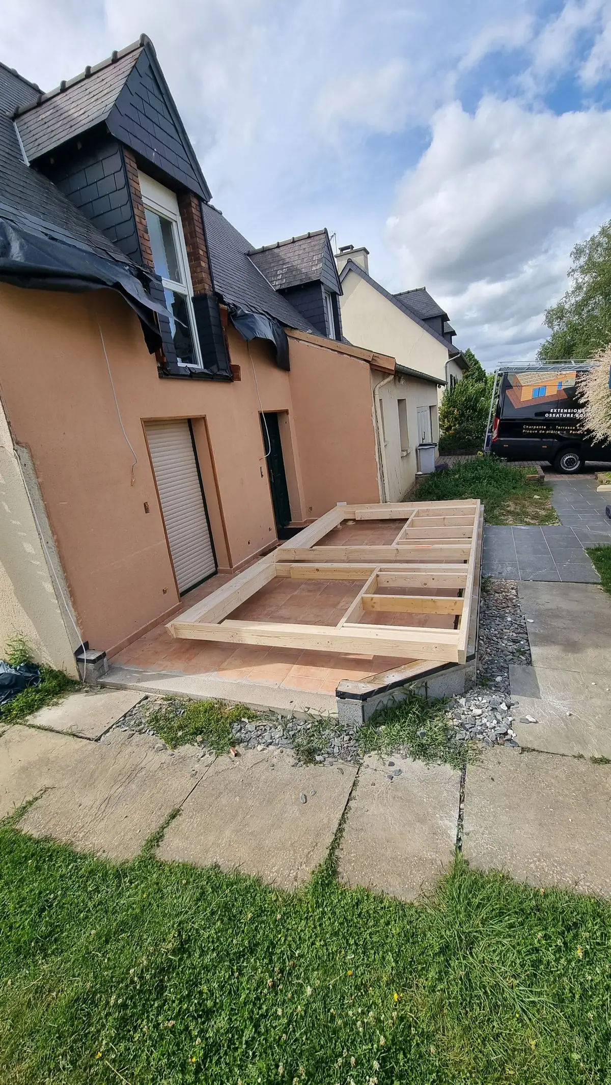 Extension en ossature bois — photo du chantier 2