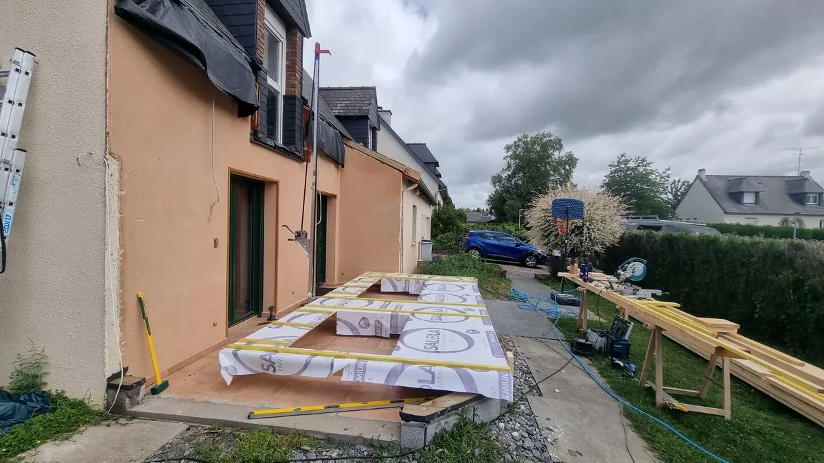 Extension en ossature bois — photo du chantier 3