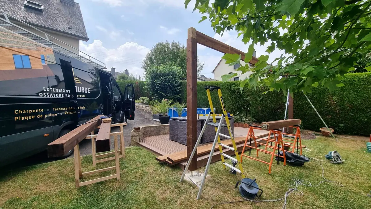 Pergola sur mesure — photo du chantier 1