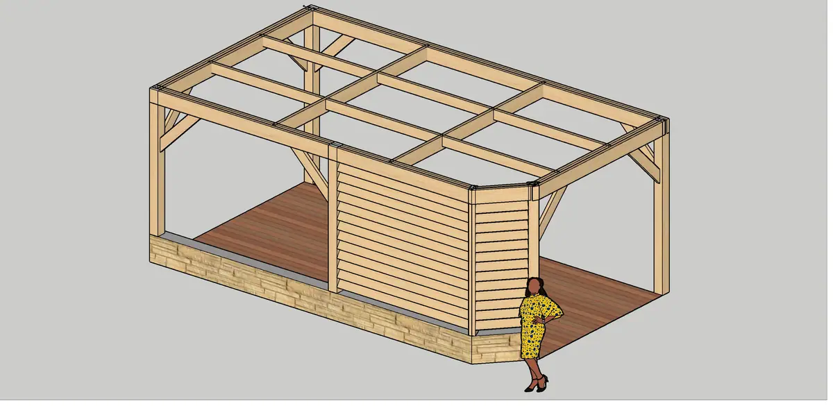 Pergola sur mesure — Plan 3D — vue 2