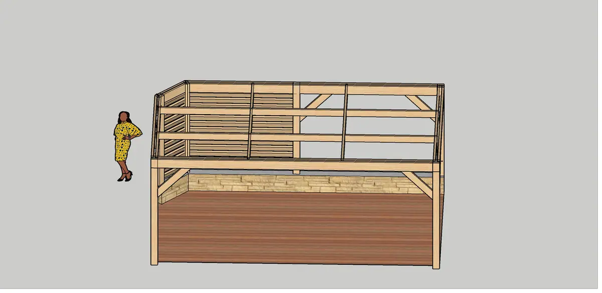 Pergola sur mesure — Plan 3D — vue 4