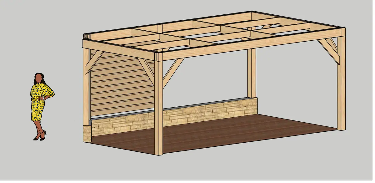 Pergola sur mesure — Plan 3D — vue 5