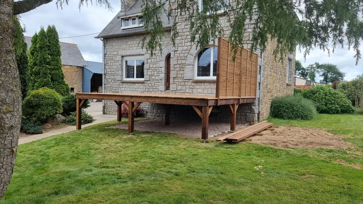 Terrasse bois sur pilotis — photo du chantier 1