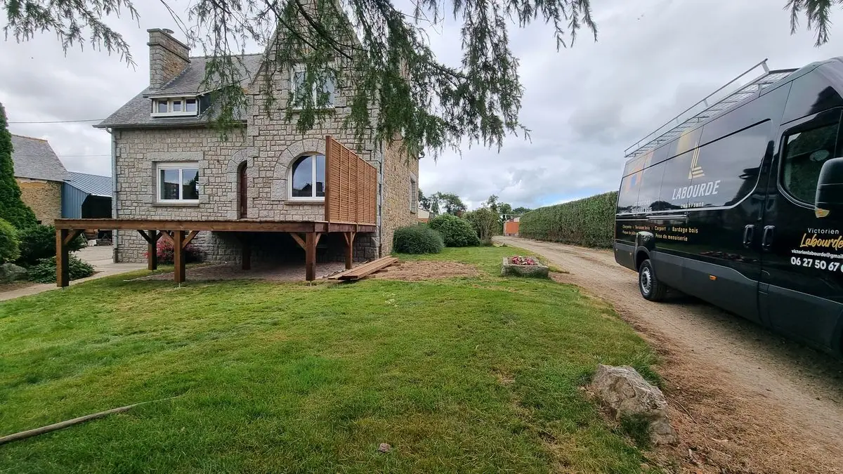 Terrasse bois sur pilotis — photo du chantier 5